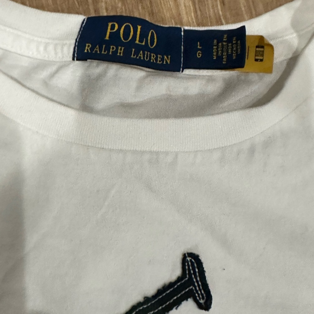 Polo Ralph Lauren Men’s Classic Fit Plaid Patchwork Pony T-Shirt White Sz L - Picture 6 of 6